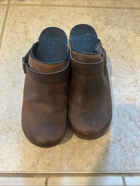 Dansko Brown Leather Clog with Buckle